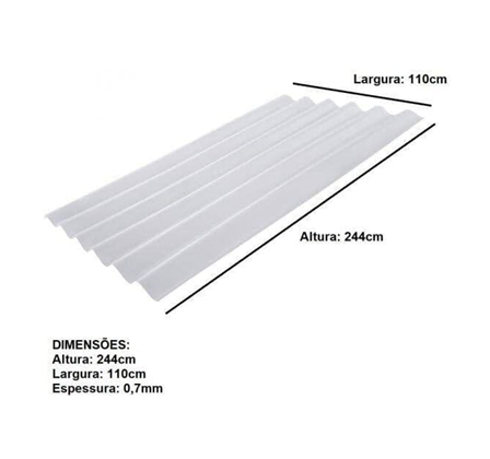 Telha Policarbonato 244cm x 110cm